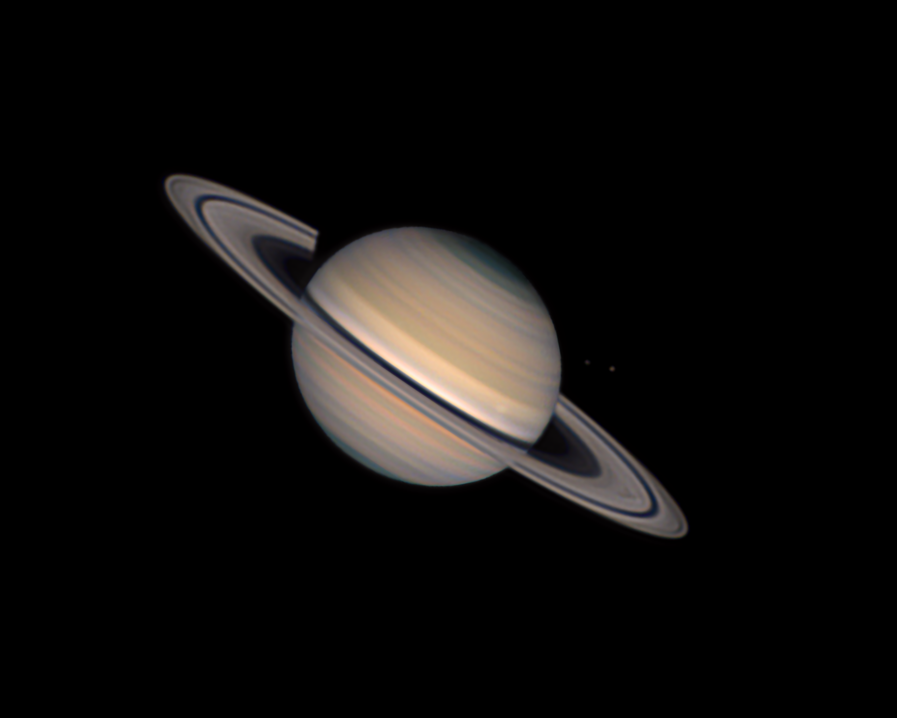 Saturne et ses lunes, Image of the Day AstroBin par Makrem Larnaout